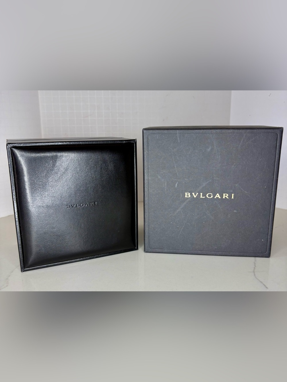 Bvlgari Leather & Suede watch Box 5 x 5 x 4.5 inches